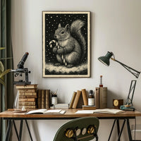 Winter Squirrel Delight Poster