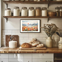 Vibrant Hong Kong Flower Market Urban Cityscape Poster