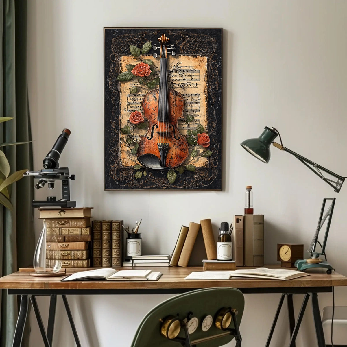 Classical Violin Sheet Music Cultural Poster