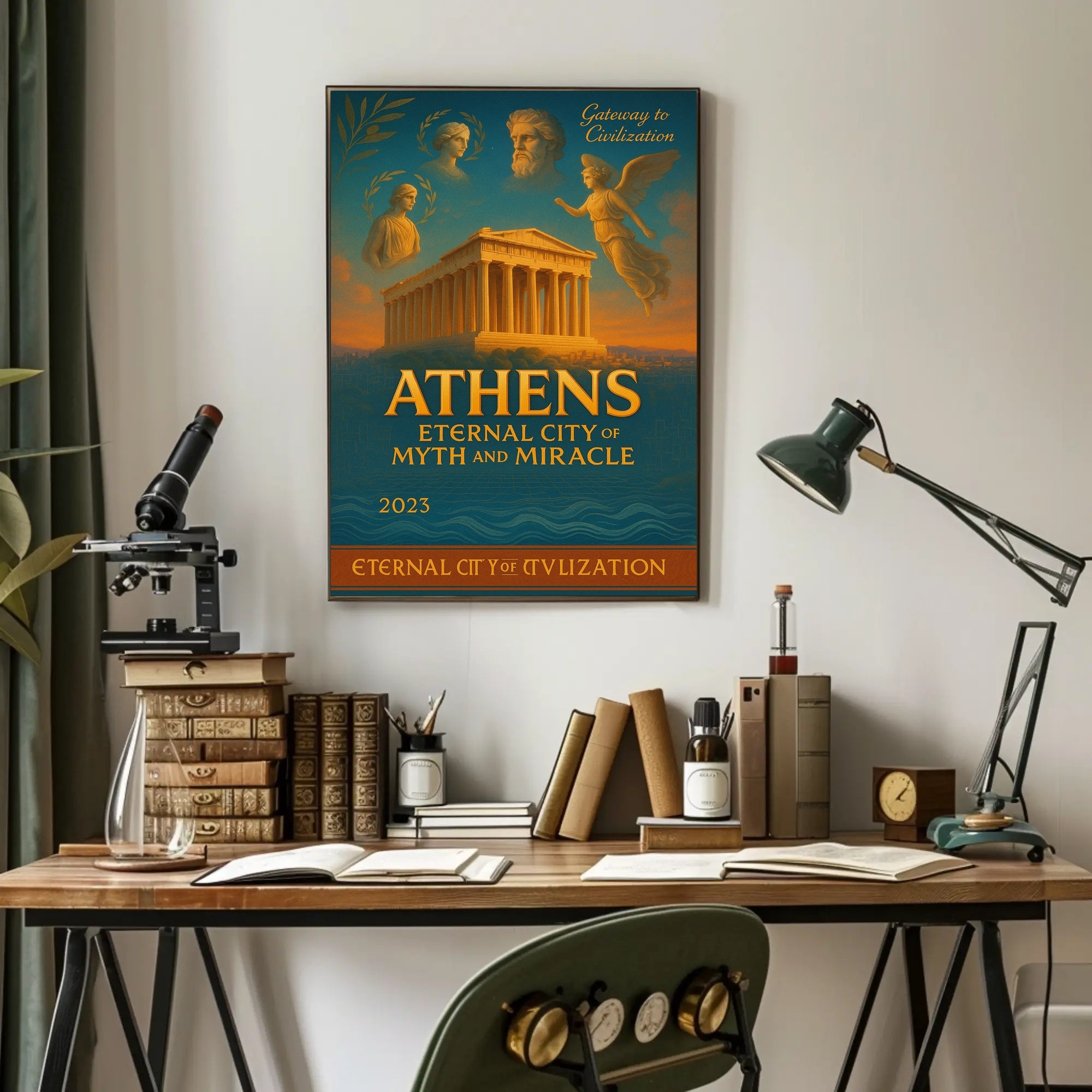 Athens Eternal City Mythology Vintage Heritage Poster