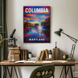 Columbia Maryland Scenic Minimalist Digital Painting Poster