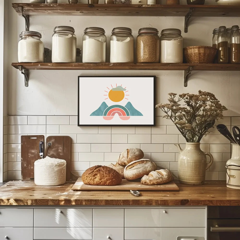 Sunrise Harmony: Modern Minimalist Nature Art Poster