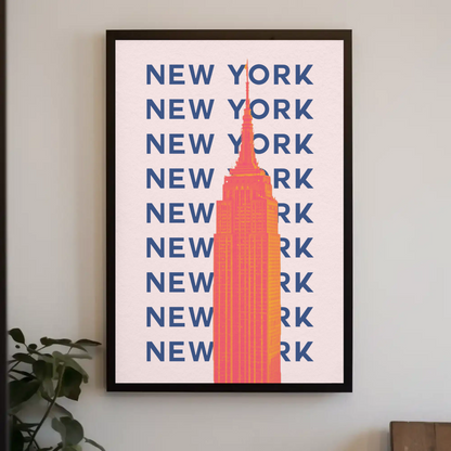 New York Empire State Poster Retro Travel Poster