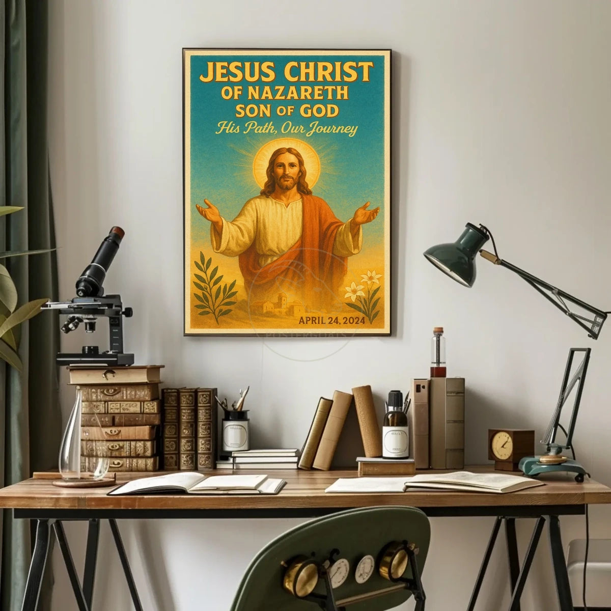 Sacred Jesus Vintage Art Religious Heritage Poster