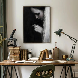 Veiled Elegance: Gothic Romantic Artistic Portrait Poster PosterGoat