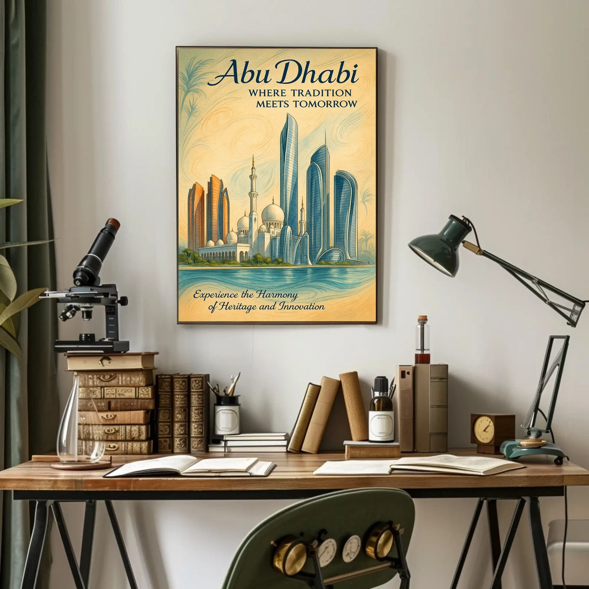 Abu Dhabi Tradition Meets Future Cityscape Poster