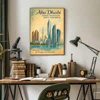 Abu Dhabi Tradition Meets Future Cityscape Poster
