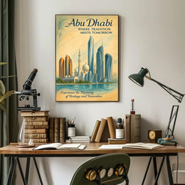 Abu Dhabi Tradition Meets Future Cityscape Poster