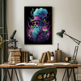 Whimsical Surreal Chef with Vibrant Imagery - Abstract Poster