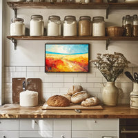 Vibrant Impressionistic Rural Landscape Abstract Painting
