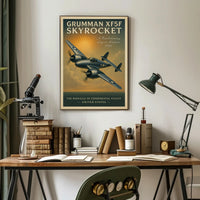Grumman XF5F Skyrocket Vintage Aviation Poster
