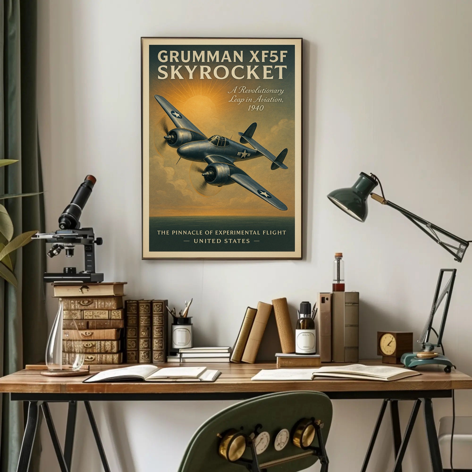 Grumman XF5F Skyrocket Vintage Aviation Poster