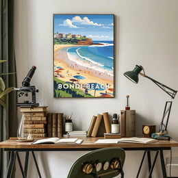 Bondi Beach Vintage Travel Artwork Poster