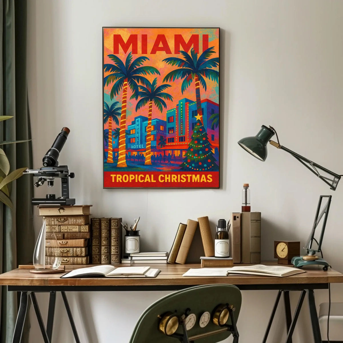 Miami Tropical Christmas Poster