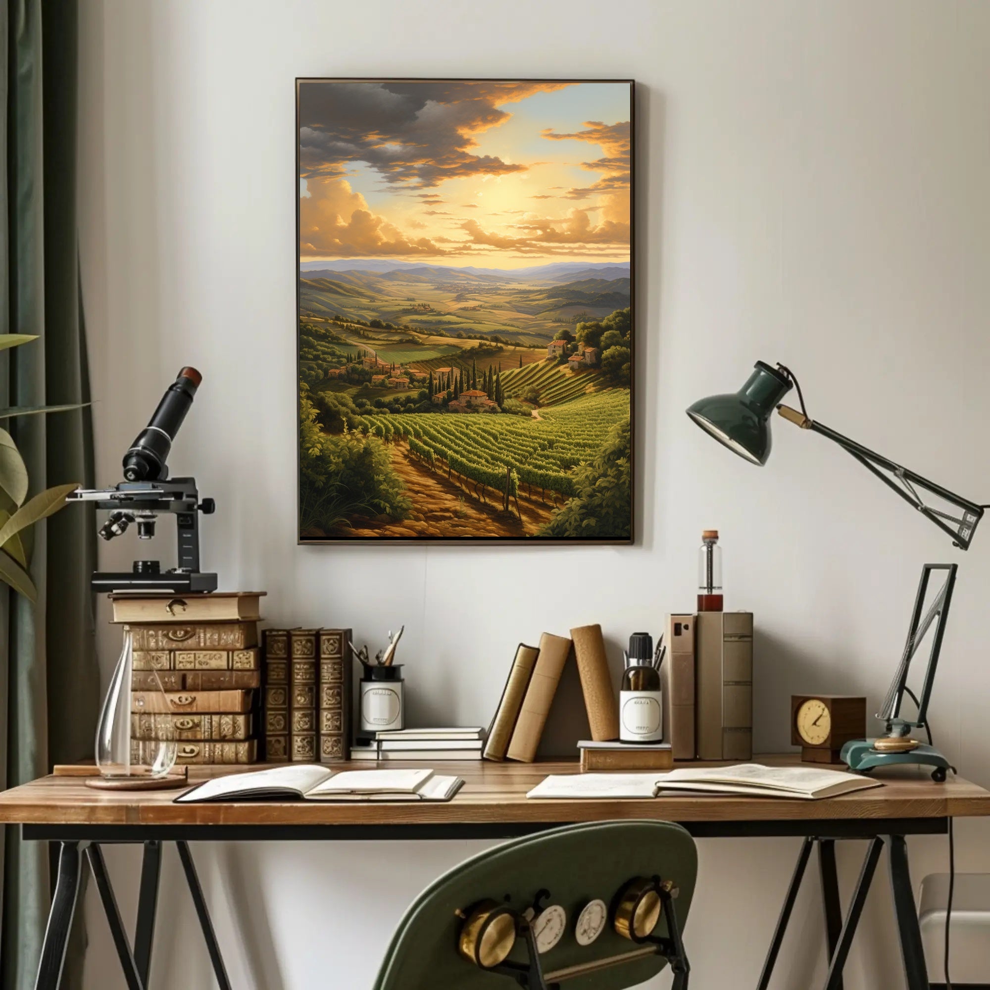 Tuscan Vineyard Serenity Art Print Travel Poster