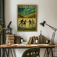 Fairbanks Aurora Christmas Poster