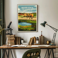 Vintage Nebraska Travel Poster