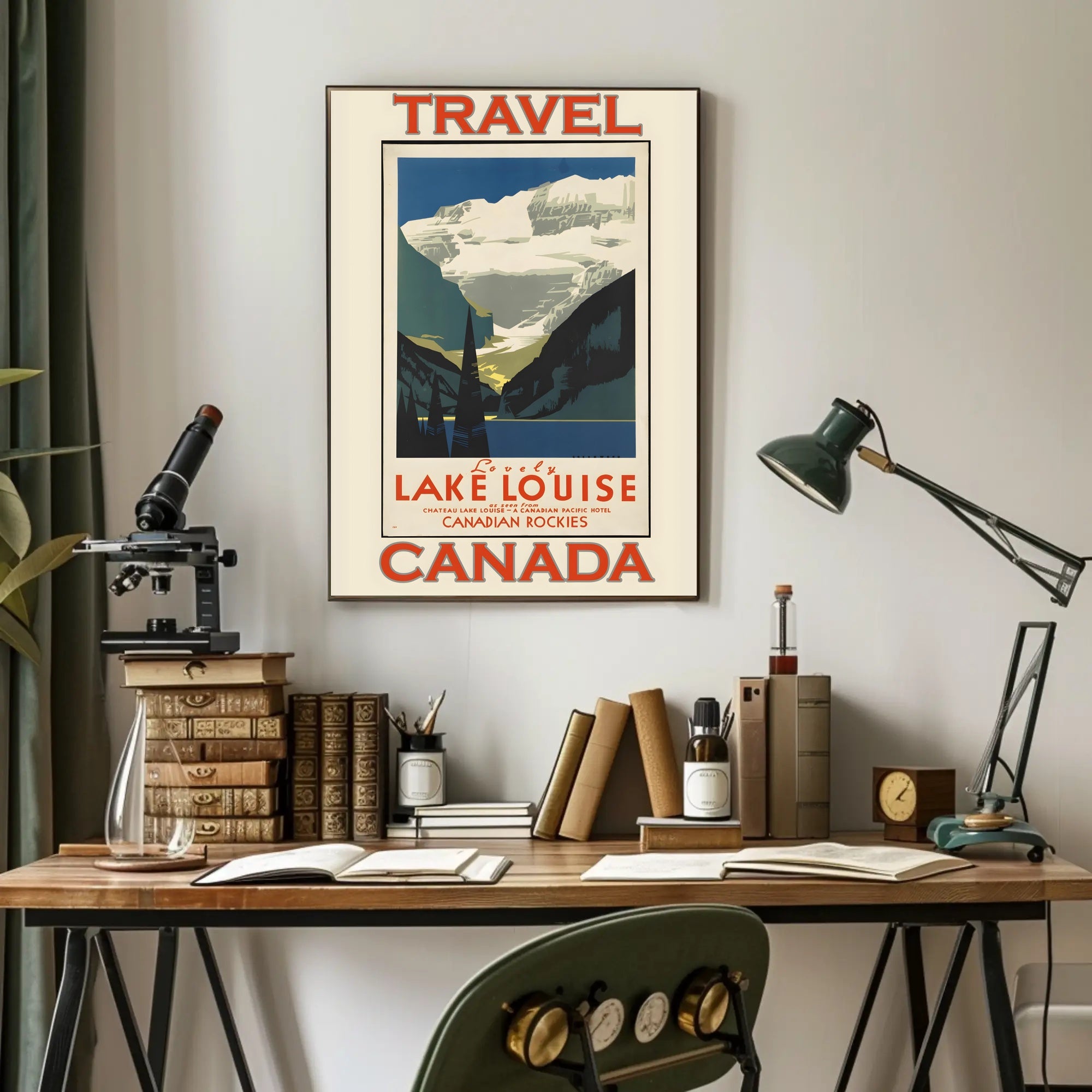Vintage Lake Louise Travel Poster in Canadian Rockies