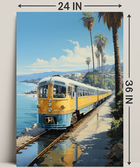 Coastal Train Journey Poster