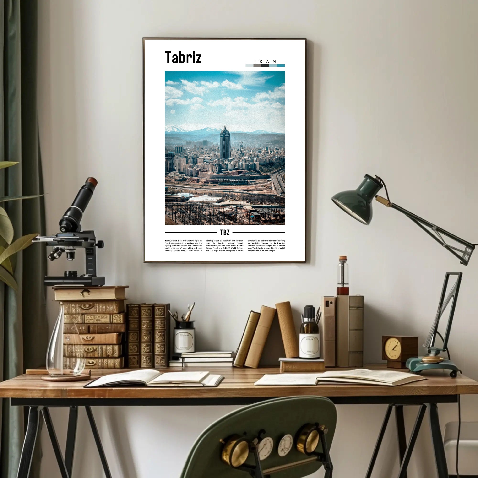 Tabriz Cityscape Urban Modernity Travel Poster PosterGoat