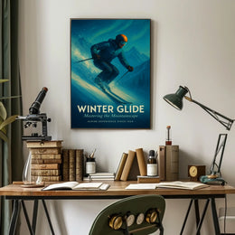 Winter Glide Mastering the Mountainscape Poster