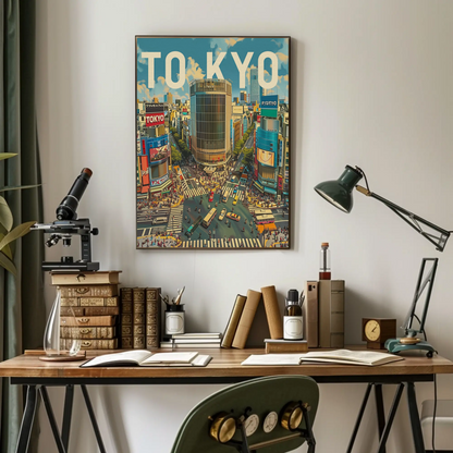 Tokyo Shibuya Crossing Urban Life Travel Poster