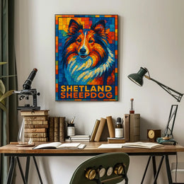 Shetland Sheepdog Mosaic Poster