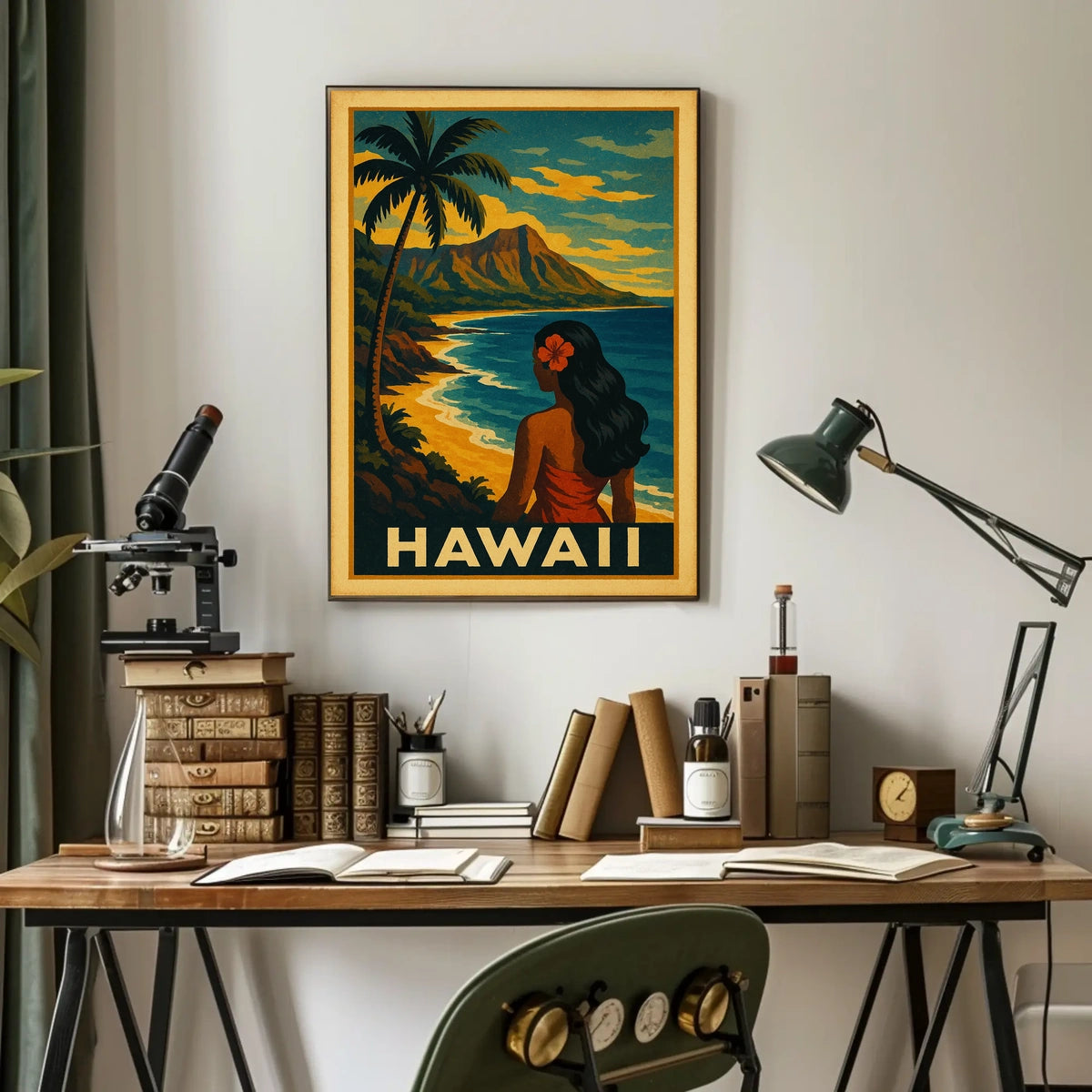 Hawaii Vintage Travel Poster