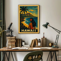 Hawaii Vintage Travel Poster