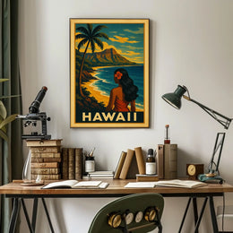 Hawaii Vintage Travel Poster