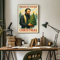 Francis Xavier's Festive Scene with Evergreen Trees - Historical or Presidential Poster