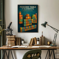 Periodic Table 3D Cubes Educational or Infographic Poster