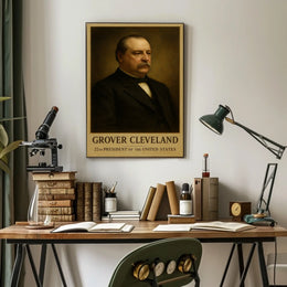 Grover Cleveland Presidential Portrait Historic Art Poster