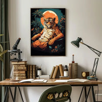 Relaxed Tiger in Sunglasses Animal Poster