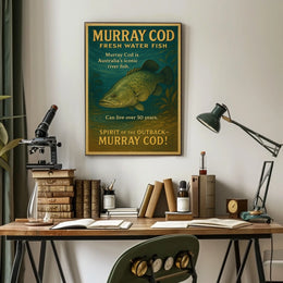 Murray Cod Vintage Illustration Educational Wall Art