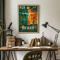 Brazilian Travel Adventure Retro Vibrant Colorful Travel Poster PosterGoat
