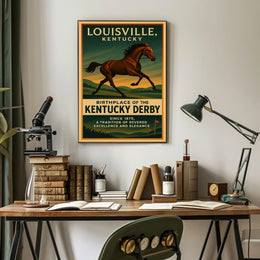 Kentucky Derby Vintage Horse Racing Poster Print