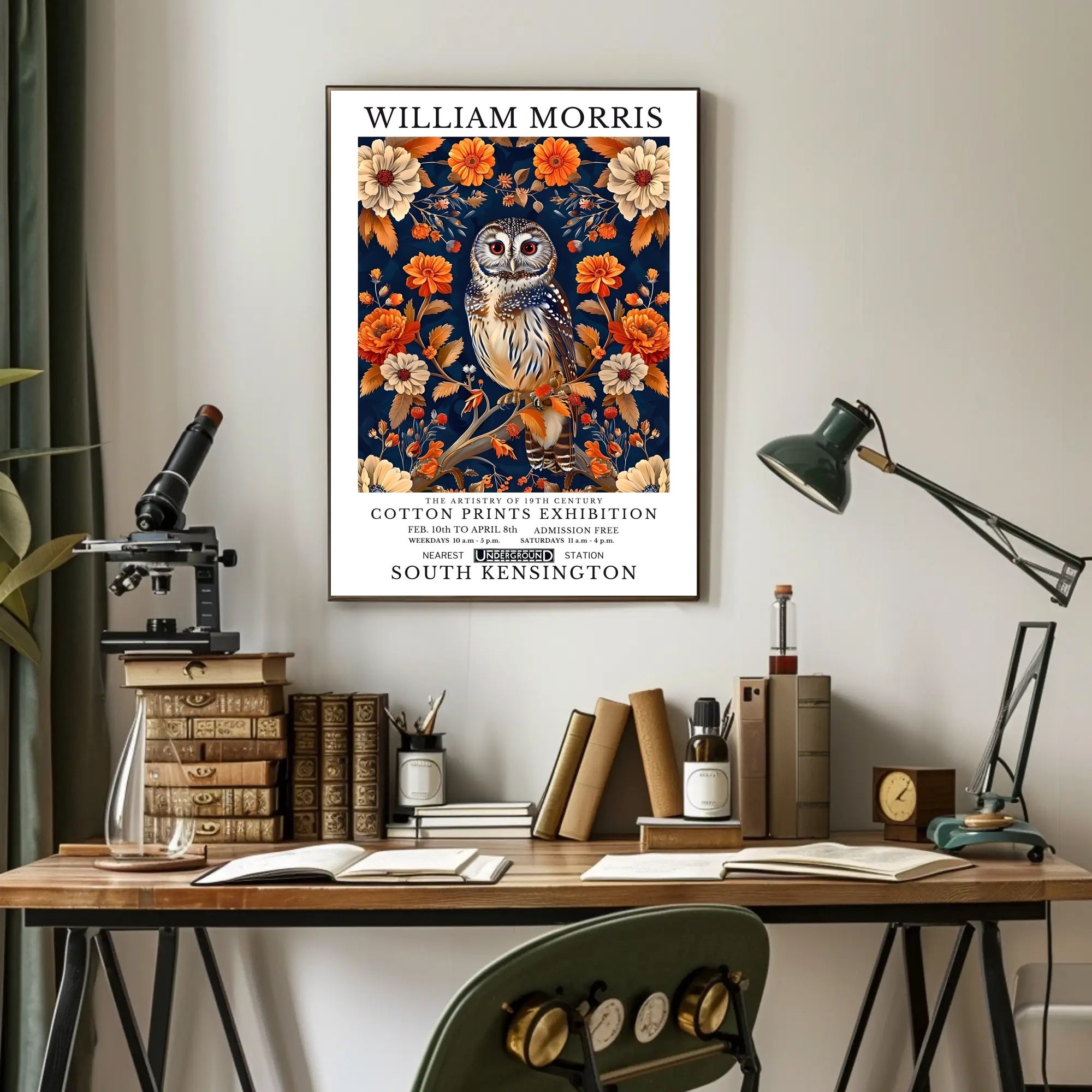 William Morris Art Exhibition Vintage Artistic Poster