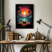 Cosmic Journey at Sunset Poster
