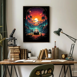 Cosmic Journey at Sunset Poster