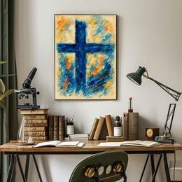 Abstract Cross In Watercolor Abstract Poster