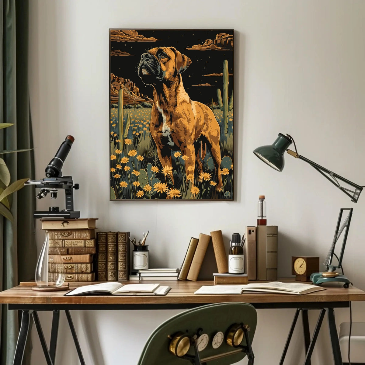 Majestic Canine In Desert Bloom Poster