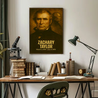 Zachary Taylor Presidential Poster Vintage Analog Film Aesthetic Historical Portrait Wall Art Print