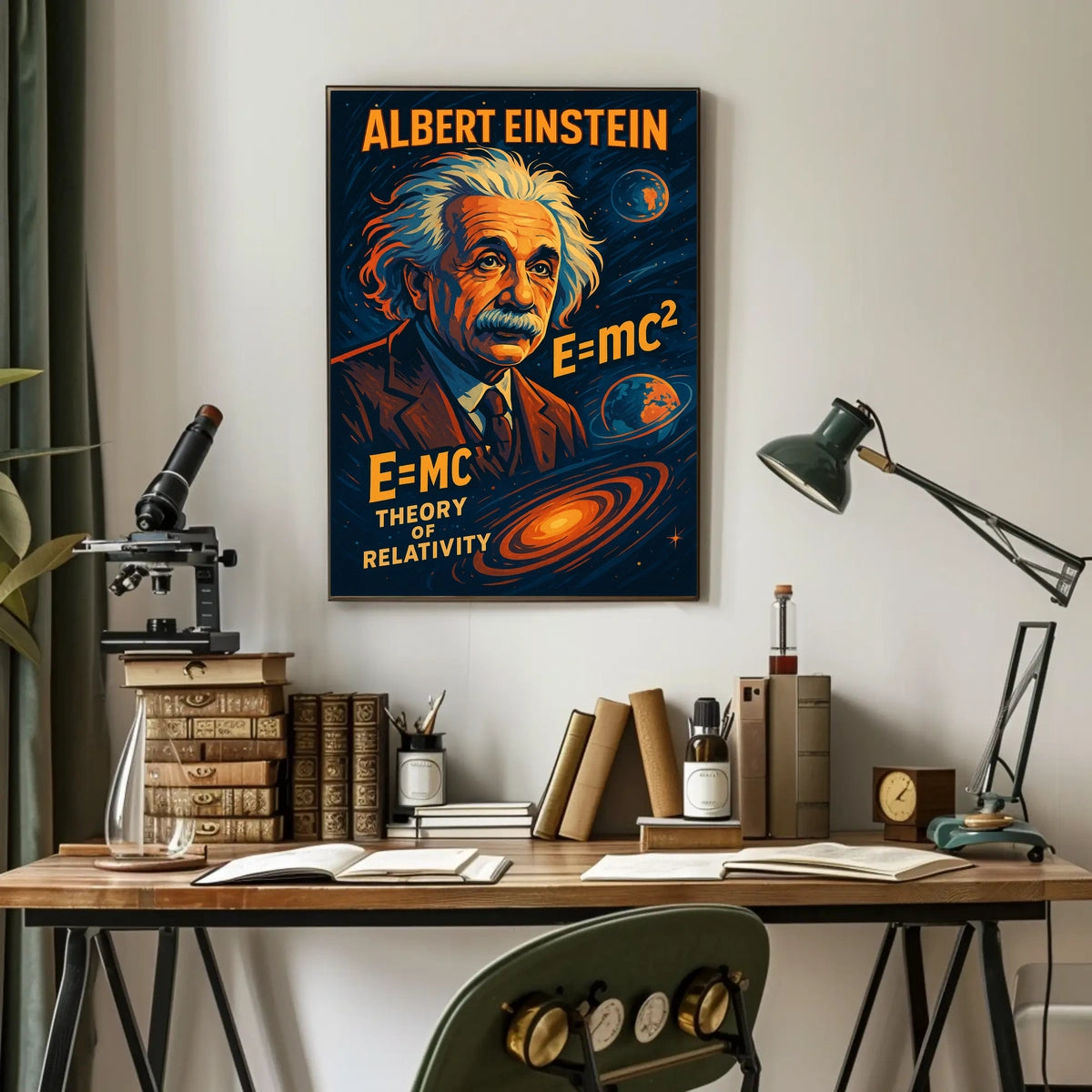 Einstein Relativity Theory Cosmic Curious Learners Poster
