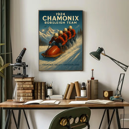 Chamonix Bobsleigh Team 1924 Poster