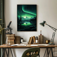 Aurora Over Tranquil Landscape Poster