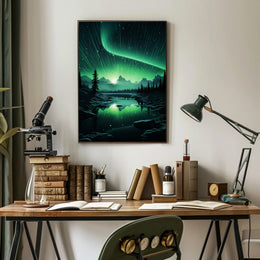 Aurora Over Tranquil Landscape Poster