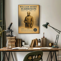 William Henry Harrison Vintage Historical Presidential Poster PosterGoat