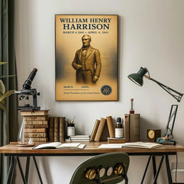 William Henry Harrison Vintage Historical Presidential Poster PosterGoat