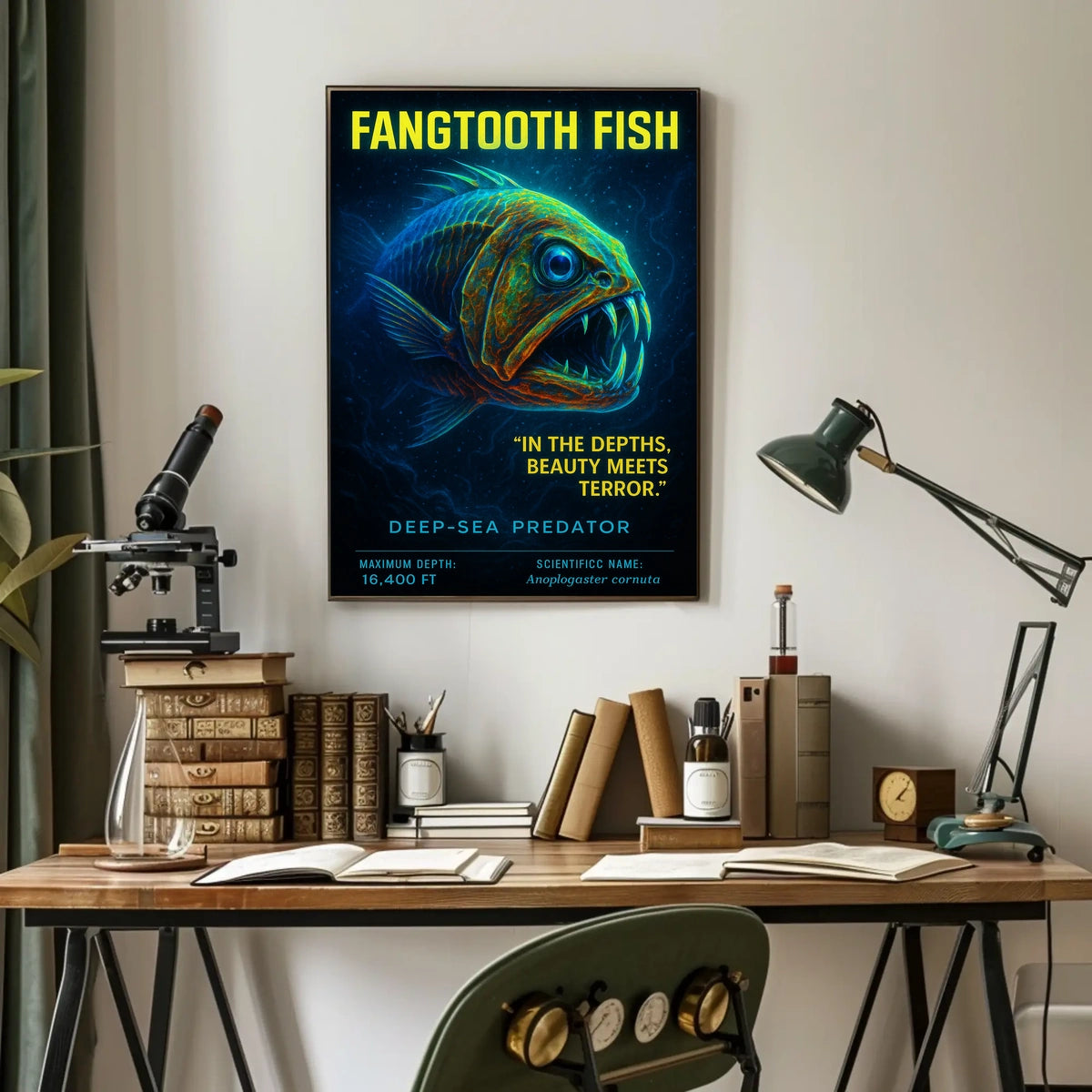 Fangtooth Fish Deep-Sea Predator Poster
